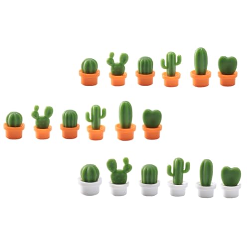 LABRIMP 18 Piezas Imanes Magnéticos Adorables de Cactus para Decoración de Nevera Stickers de Plantas Suculentas para Aula y Uso Superficies Metálicas
