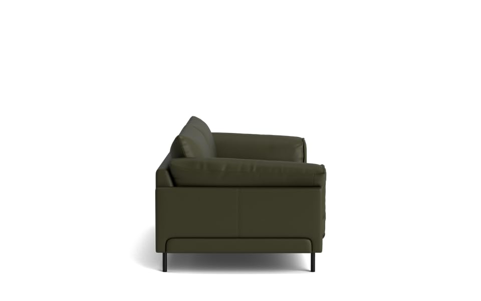 Image of LEGACY OF COMFORT Zola 3 Seater Sofa Three Seater Sofa Leather for Living Room Hotels and Offices (Olive Green)