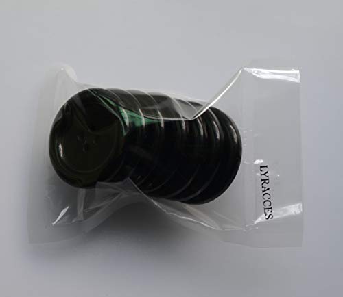 Lyracces Wholesale Lots 7Pcs Huge Extra Large Big Small-Brimmed Sewing Fasteners Flatback Resin Buttons 50Mm 1.97 Inches (Black) #TOP7