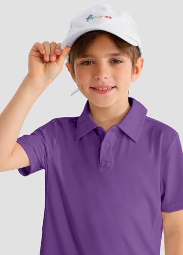 Image of MIVEI Kids' Performance School Uniform Polo Shirt Breathable UPF50+ | Youth Boys Girls Short Sleeve Golf Collared Shirts Grid Dry Fit Wrinkle Free Stretch Lightweight Cool Athletic Button Dress