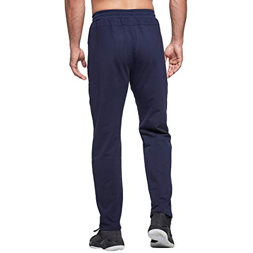 JustSun Tracksuit Bottoms Mens Joggers Slim Fit Gym Sports with Zip Pockets