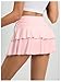 Verdusa Women's Y2k Ruffle Mini Skirt Bow Side Flowy A Line Cute Short Skirts Casual Skorts Pink Large