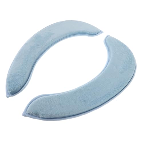 Uonlytech 1 Par cojín del asiento del inodoro asiento de inodoro acolchado almohadilla pegatina equipo letrero de baño tanque cubierta del asiento del inodoro tapa de inodoro pegajosa Blue