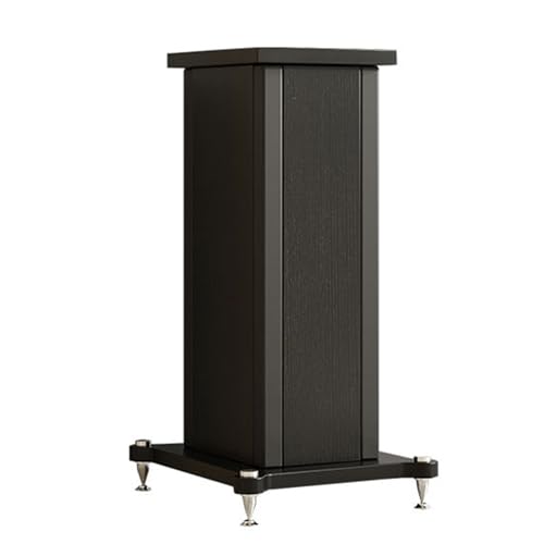 Coppia di supporti universali per altoparlanti per audio surround, robusti supporti per altoparlanti da scaffale per home theater, base centrale riempita di sabbia, finitura in noce, 28 x 22 x 60 cm
