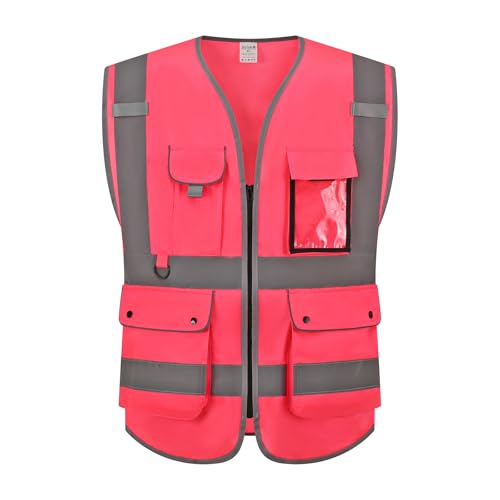 Image of XIAKE Reflective Safety Vest for Men & Women High Visibility Class 2 Vest with Pockets Meets ANSI Standards