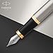 PARKER IM Fountain Pen, Brushed Metal, Medium Nib with Blue Ink Refill, Gift Box (1931656)