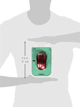 Logitech M185 Wireless Mouse, 2.4GHz with USB Mini Receiver, 12-Month Battery Life, 1000 DPI Optical Tracking, Ambidextrous, Compatible with PC, Mac, Laptop - Red