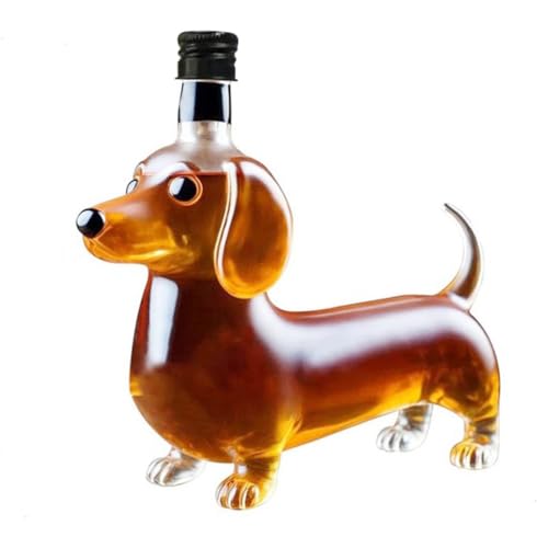 New Whiskey Eagle Glass Decanter Mens Fun Whiskey Bottle Home Bar Decoration Gift Set (Dog)