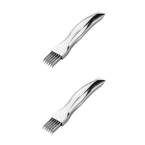 Youyuekefu 2 peças Cortador de legumes cortador de cebola afiada, faca de cebola verde picada de aço inoxidável, aparelhos de cozinha multifuncionais.