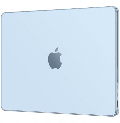 Image of EooCoo Compatible with MacBook Air 15 inch Case M5 2026-2023 M4 M3 M2 A3448 A3241 A3114 A2941, 100% Match Official Color, Matte SkyBlue Protective Hard Shell Cover for Study, Work & Travel