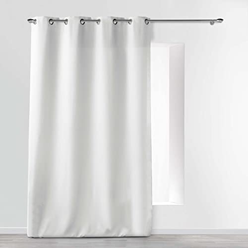 RIDEAU A OEILLETS 140 x 260 CM POLYESTER UNI ESSENTIEL BLANC