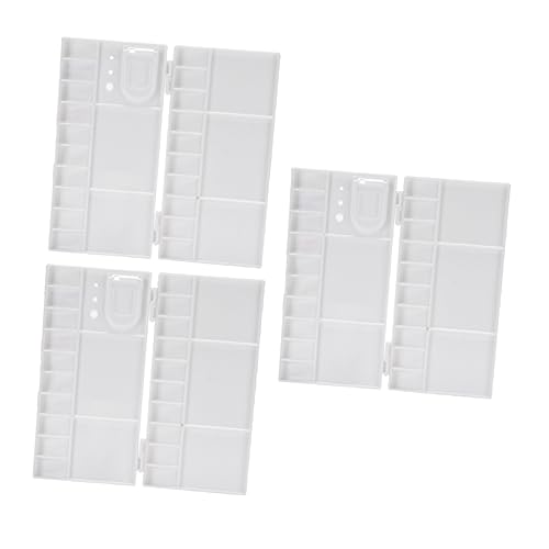 Veemoon 3pcs Watercolor Palette Set Mixing Box Pigment Trays Fixing Plate Portable for Artists