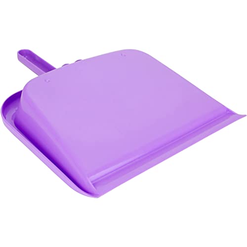 Image of SPARTA Large Handheld Dustpan with Hanging Hole, Heavy-Duty Plastic Dustpan with Wide Lip for Countertops and Surfaces, Plastic, 10 Inches, Purple, (Pack of 12)