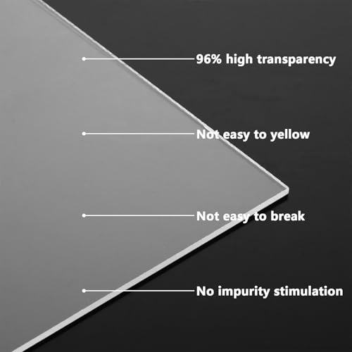 FWEEK 4 Stück A3 Acrylplatte, 420 x 297 mm Transparente Kunststoff Acrylplatte A3 3mm dick, Transparente Kunststoffplatte Acrylplatten für Dekoration, Display, Bilderrahmen, Malerei