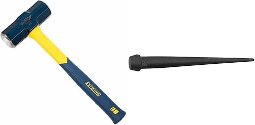 Estwing MRF64E Sure Strike - Martillo de fibra de vidrio de 64 onzas, pasador de toro azul y Klein Tools 3255, pasador de cabeza ancha resistente a