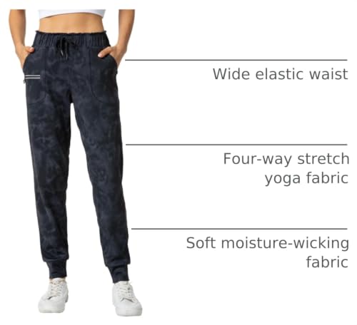 Image of Haowind Joggers for Women with Pockets Elastic Waist Workout Sport Gym Pants Comfy Lounge Yoga Running Pants