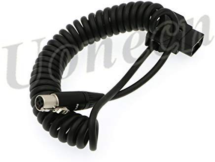 Uonecn ARRI RED Camera Monitor Power Cable Mini XLR 4 Female to D-tap Spring Cable for TV Logic VFM-058W/ TV Logic VFM-056W