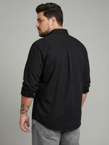 Image of Urbano Plus Men's Cotton Full Sleeve Regular Fit Solid Oxford Shirt with Button-Down Collar