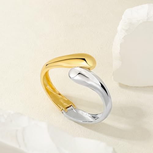 Chunky Gold Cuff Bangle Bracelets For Women Statement Minimalist Thick Gold Hinge Wrist Cuff Bracelets For Women Trendy Jewelry2