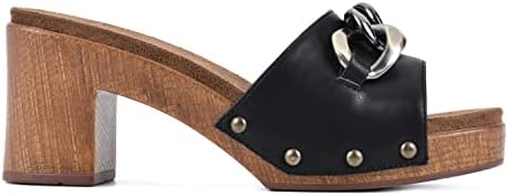 WHITE MOUNTAIN Shoes Jem Leather Footbeds Clog, Black/Burn/Smooth, 7 M | Image 2