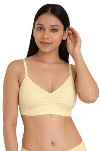 Image of Women's Non-Padded Cotton Bra with Sports Look | Soft Stretchable Everyday Bra | Wire-Free Comfortable Innerwear