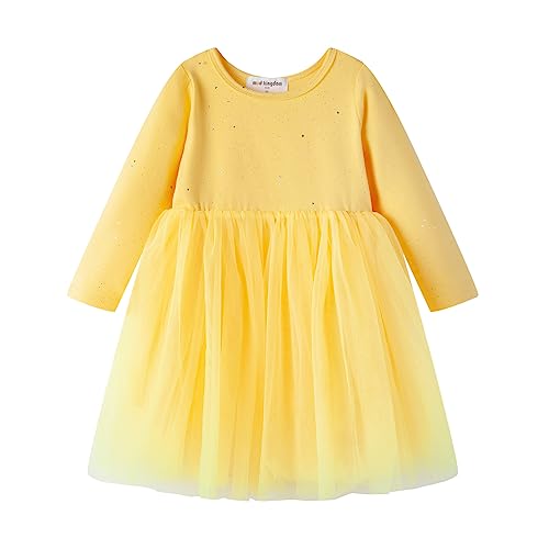 Mud Kingdom Little Girls Long Sleeve Sparkly Dress Cute Tutu Dress Princess