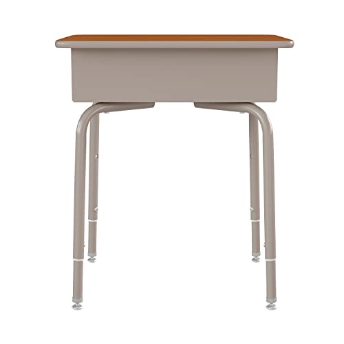 Image of Flash Furniture Metal Student Desk, Walnut /Silver