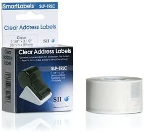 Smart Label SLP-1RLC Clear Address Labels for us in Seiko SLP620, SLP-620 Smart Label Printers