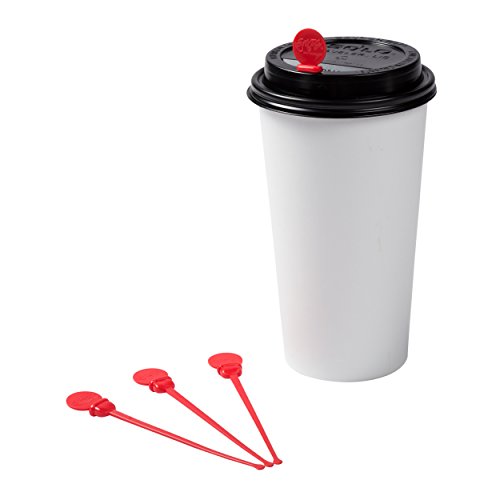 StixToGo Beverage Plugs - Leak Prevention Coffee Accessory for Hot Drinks, Disposable Coffee Stoppers, Fits Standard Lids - Red, 4.75", Pack of 2000