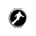 Skateboarding Sport Black Outline Hand Compact Mirror Round Portable Pocket Glass