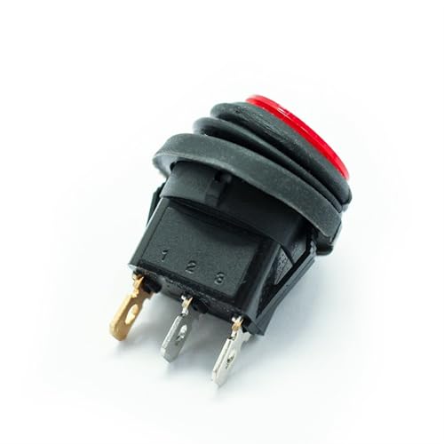 Interrupteur à bascule KCD1-101 étanche rouge résistant à l'eau pour tableau électrique 110V - 3