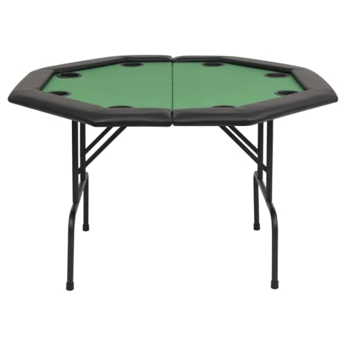 NQJIBUE Home Garden Klappbarer Pokertisch für 8 Spieler, 2-fach faltbar, achteckig, Grün – Bild 4