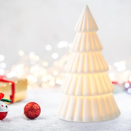 Sapin de Noël en céramique décoration intérieur LED lumineuse table