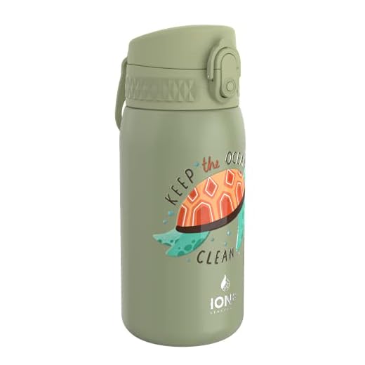 Ion8 Botella Agua Acero Inoxidable Termica Sin Fugas, 320ml, Tortuga Marina
