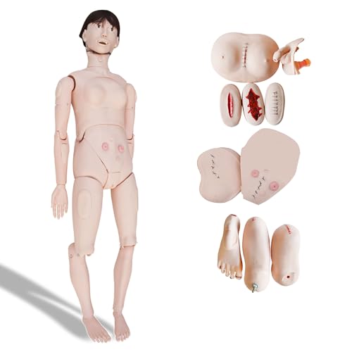 INTSUPERMAI Education Model Patient Care Manikin Combination Nursing Training Manikin Model Patient Care Simulator Nursing Mannequin for Nursing Medical Teaching