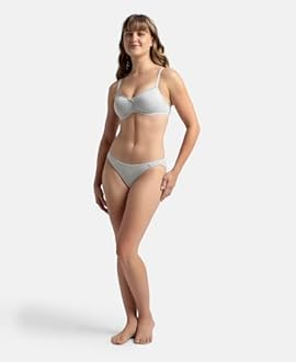 Jockey FE23 Women's Wirefree Padded Super Combed Cotton Elastane Stretch Medium Coverage Multiway Styling T-Shirt Bra with Detachable Straps