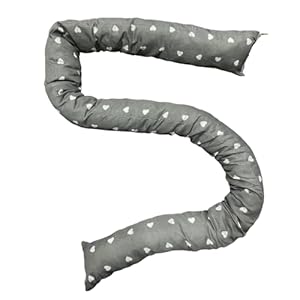 Tochtstopper onder de deur/raam, afmetingen 120 x 6 cm, winddicht/stof, geluidsisolatie, woonaccessoires (grijs)