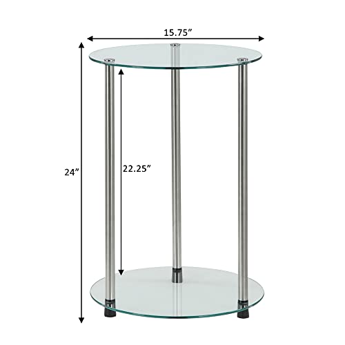 Designs2Go Classic Glass 2 Tier Round End Table