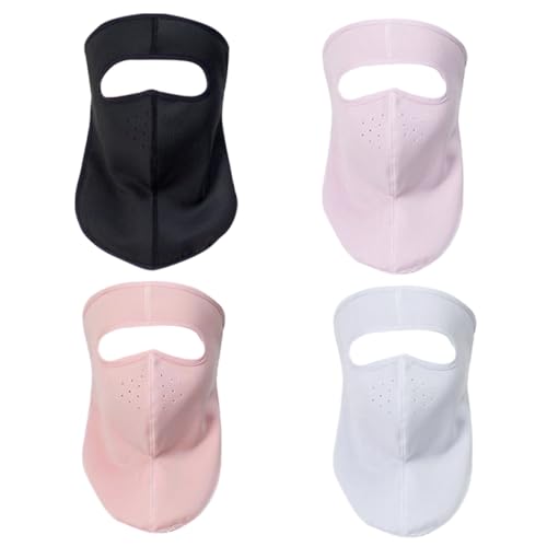 SEWOART 4pcs Uv Protection Mask Breathable Sun Block Neck Gaiter for Outdoor Cycling Random Color