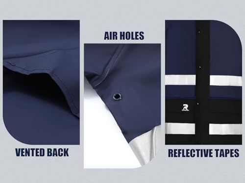 Image of RainRider Rain Suits Waterproof for Men Women Heavy Duty Rain Gear Reflective Jacket Bib Pants 3 Pieces Rainwear