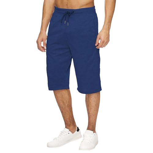 Shorts casuales deportivos para hombre 3/4 de algodón miniatura 1