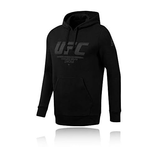 Reebok UFC FG Pullover Hoodie Sudadera, Hombre, Negro, M