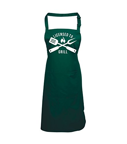 Tablier Edward Sinclair License to Grill pour cuisine et barbecue en coton noir réglable