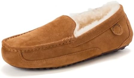 Fireside by Dearfoams Men’s Melbourne Shearling Moccasin – Best Men’s Genuine Shearling Moccasin