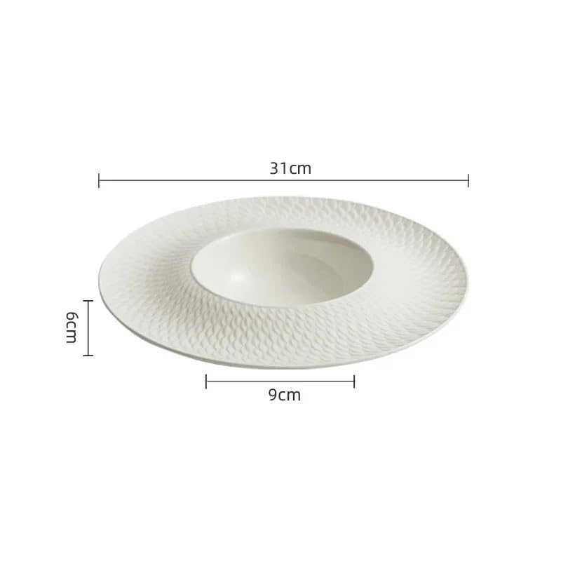 Teller Tiefer Teller Keramikteller Suppenschüssel Salatteller Pastaschüssel Dessertschale Geschirrteller Geschirr(C 12 inch)