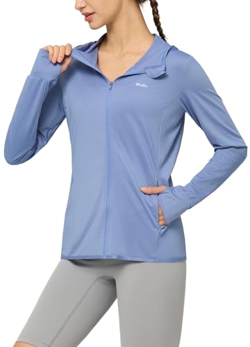 Willit Women's UPF 50+ Sun Protection Shirts UV Long Sleeve Zip Hoodies SPF Lightweight Jacket Hiking Outdoor with Pockets