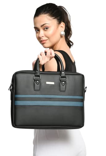 Image of Vaku Luxos MILAN 14 Inch Laptop Bag Leather Collection Messenger Organizer Shoulder Sling Office Bag for Men & Women With Adjustable Strap for Laptop and MacBook up to 14 inch