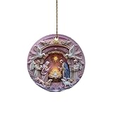 Facile à installer : les décorations de crèche ont un trou de suspension pratique et une ficelle pour l'accrocher facilement aux branches de sapin de Noël ou aux murs, offrant ainsi de nombreuses possibilités de décoration qui améliorent l'atmosphère festive dans n'importe quelle pièce