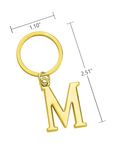 Freedale Gold Letter A-Z Keychain for Women Men Purse Handbags Metal Alphabet Initial Letter Key Ring Novelty-keychain