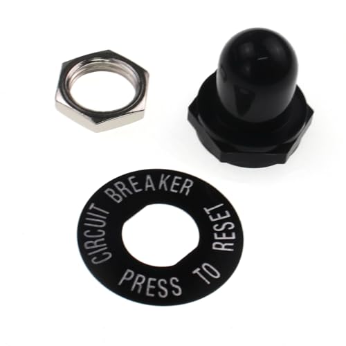 RKURCK 15A Manual Reset Thermal Circuit Breaker, 125-250V AC 50V DC, L1 Series, Push-Button, Black Cap, 15Amp, Widely Used in Household Appliances and Power Supplies - Thumbnail 4